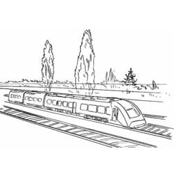 Dessin à colorier: Train / Locomotive (Transport) #135157 - Coloriages à imprimer