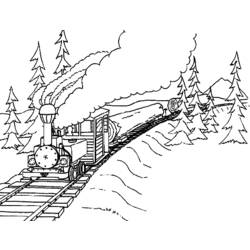 Dessin à colorier: Train / Locomotive (Transport) #135204 - Coloriages à Imprimer Gratuits