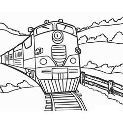 Coloriage Train / Locomotive (Transport) #180604, dessin gratuit prêt à imprimer
