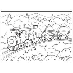 Coloriage Train / Locomotive (Transport) #180614 à imprimer et colorier