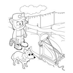 Dessin à colorier: Traineau à chien (Transport) #142646 - Coloriages à imprimer