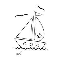 Coloriage Voilier (Transport) #205085 à imprimer et colorier