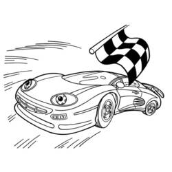 Coloriage Voiture de course (Transport) #215264 à imprimer et colorier