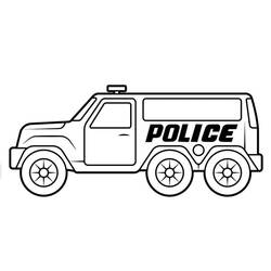 Dessin à colorier: Voiture de police (Transport) #198513 - Coloriages à Imprimer Gratuits