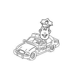 Dessin à colorier: Voiture de police (Transport) #198519 - Coloriages à Imprimer Gratuits