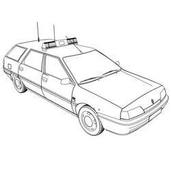 Dessin à colorier: Voiture de police (Transport) #198520 - Coloriages à Imprimer Gratuits