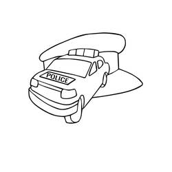 Dessin à colorier: Voiture de police (Transport) #198521 - Coloriages à Imprimer Gratuits