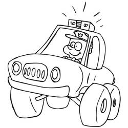 Dessin à colorier: Voiture de police (Transport) #198532 - Coloriages à Imprimer Gratuits