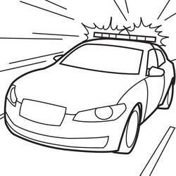 Dessin à colorier: Voiture de police (Transport) #198534 - Coloriages à Imprimer Gratuits