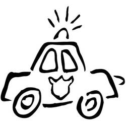 Dessin à colorier: Voiture de police (Transport) #198543 - Coloriages à Imprimer Gratuits