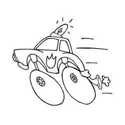 Dessin à colorier: Voiture de police (Transport) #198546 - Coloriages à Imprimer Gratuits
