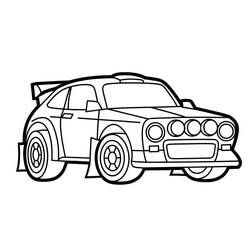 Dessin à colorier: Voiture de Rallye (Transport) #217338 - Coloriages à Imprimer Gratuits