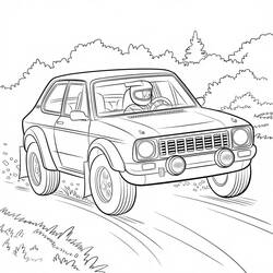 Dessin à colorier: Voiture de Rallye (Transport) #217339 - Coloriages à Imprimer Gratuits