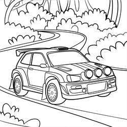Dessin à colorier: Voiture de Rallye (Transport) #217343 - Coloriages à Imprimer Gratuits