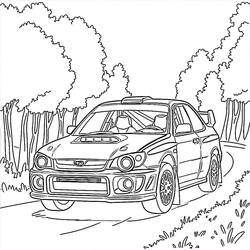 Dessin à colorier: Voiture de Rallye (Transport) #217344 - Coloriages à Imprimer Gratuits