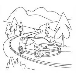 Dessin à colorier: Voiture de Rallye (Transport) #217345 - Coloriages à Imprimer Gratuits