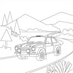 Dessin à colorier: Voiture de Rallye (Transport) #217346 - Coloriages à Imprimer Gratuits