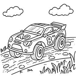Dessin à colorier: Voiture de Rallye (Transport) #217360 - Coloriages à Imprimer Gratuits