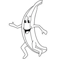Coloriage Banane dansant avec un grand sourire