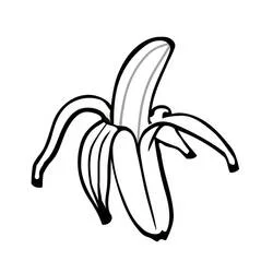 Coloriage Banane pelée avec la peau ouverte