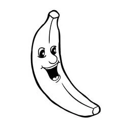 Coloriage Banane au visage souriant