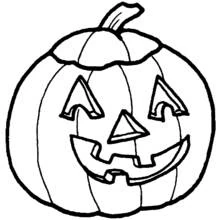 Coloriage Citrouille avec un visage sculpté de Halloween