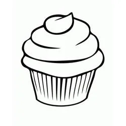 Coloriage Cupcake avec glaçage en spirale