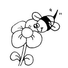 Coloriage Abeille se posant sur une fleur