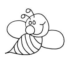 Coloriage Abeille souriante au corps rayé