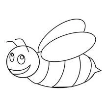 Coloriage Abeille au visage souriant