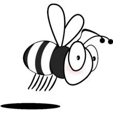 Coloriage Abeille souriante en plein vol