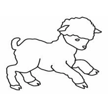 Coloriage Agneau bondissant joyeusement
