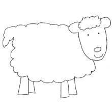 Coloriage Agneau debout au corps tout doux