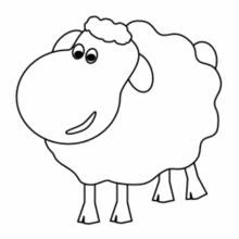 Coloriage Agneau debout au corps rond et laineux