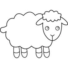 Coloriage Agneau debout au corps tout rond