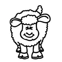 Coloriage Agneau debout tout souriant