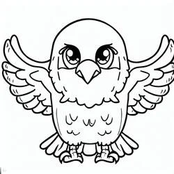 Coloriage Aigle aux ailes déployées