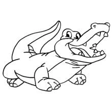 Coloriage Alligator gueule grande ouverte