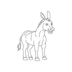 Coloriage Âne debout avec un drôle de sourire Coloriage Âne debout avec un drôle de sourire