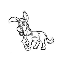 Coloriage Âne souriant debout avec de grandes oreilles Coloriage Âne souriant debout avec de grandes oreilles
