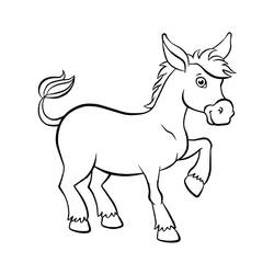 Coloriage Âne debout avec un sabot levé Coloriage Âne debout avec un sabot levé