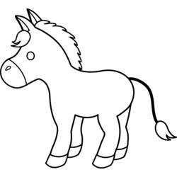Coloriage Âne debout calmement Coloriage Âne debout calmement