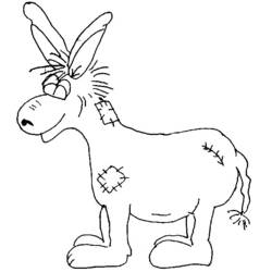Coloriage Âne avec des rapiéçages Coloriage Âne avec des rapiéçages