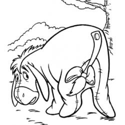 Coloriage Âne triste sous un arbre Coloriage Âne triste sous un arbre