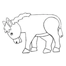 Coloriage Âne à la tête baissée Coloriage Âne à la tête baissée