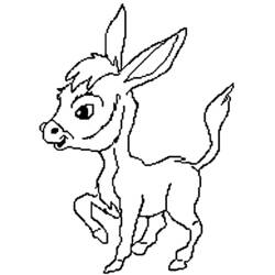 Coloriage Âne marchant avec l'oreille levée Coloriage Âne marchant avec l'oreille levée