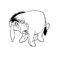 Coloriage Âne triste debout la tête baissée Coloriage Âne triste debout la tête baissée