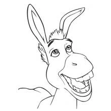 Coloriage Âne souriant façon Shrek Coloriage Âne souriant façon Shrek