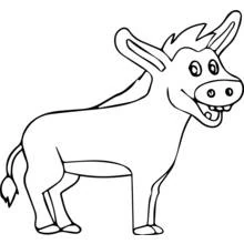 Coloriage Âne au grand sourire Coloriage Âne au grand sourire
