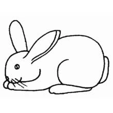 Coloriage Lapin allongé tranquillement